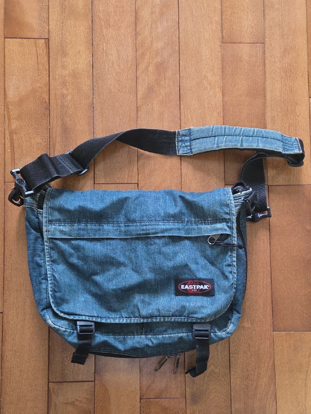 Eastpak Men's Denim Blue Messenger Bag - Casual Crossbody